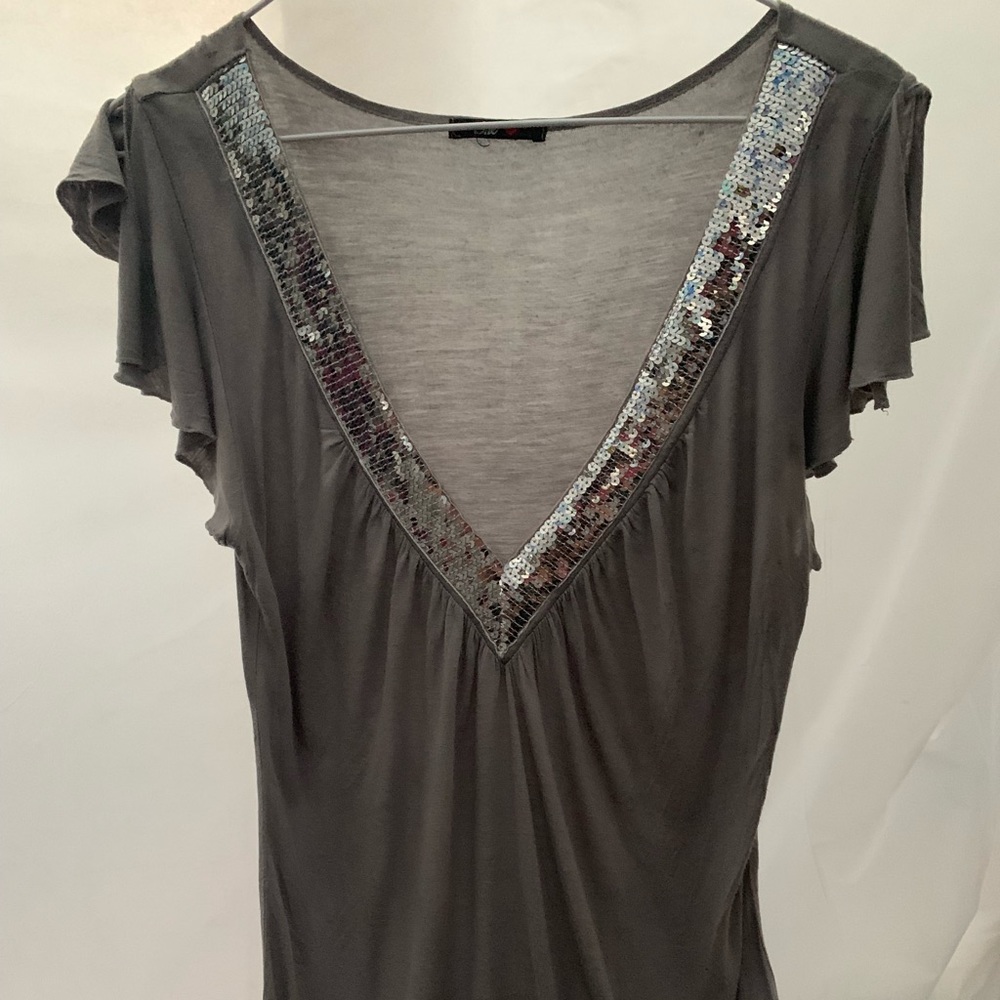 Grey  sequined shirt